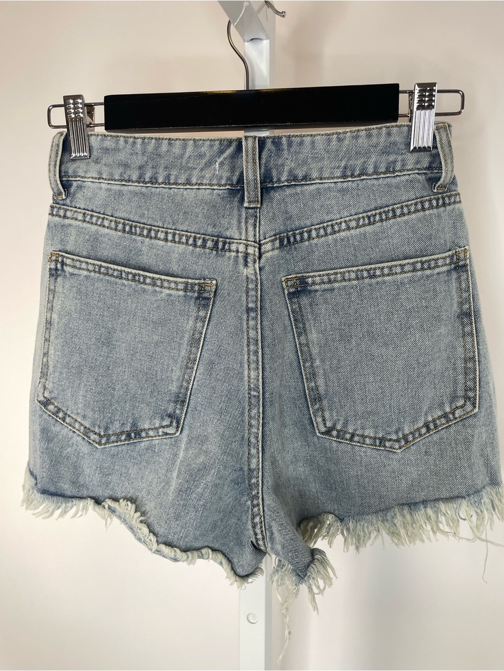 12th Tribe | Love Thing Rhinestone Fringe Denim Cutoff Shorts Size XS - Picture 7 of 9